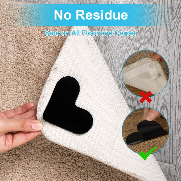 12 Anti-Slip Rug Grippers, Double-Sided Non-Slip Rug Grippers from Rug to  Carpet, Non-Slip Rug Pads Rug, Rug Grippers for Laminate Floor, Hardwood,  Marble and Tile Floor