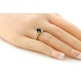 thumbnail image 4 of Gem Stone King 18K Yellow Gold Plated Silver Blue Created Sapphire Engagement Ring for Women (1.40 Cttw, Oval, Size 9) (Size 9), 4 of 5