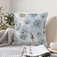 thumbnail image 2 of DouZhe Velvet Decorative Throw Pillow Covers Set of 2, Soft Square Cushion Cover with Invisible Zipper Vintage Nautical Elements Printing, 16"x16", 2 of 7