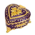 thumbnail image 2 of Organizador de collar de caja de joyería en forma de corazón elegante artesanías únicas de joyería de joyería de caja de barcos para habitaciones para morado, 2 of 8