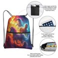 thumbnail image 3 of Rocae Dreamy Night Sky White Horse for Drawstring zipper Backpack Gym Backpack Bag for Men and Women, 3 of 6