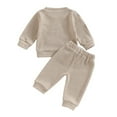 thumbnail image 3 of Uccdo Big Sister Little Sister Matching Outfits Toddler Baby Girls Long Sleeve Sweatshirt Tops + Pants 2Pcs Clothes Set, 3 of 8