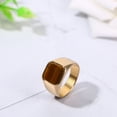 thumbnail image 3 of Avaner Men's Tiger Eye Square Signet Ring, Stainless Steel Rings with Natural Stone for Men Jewelry Gift for Him, Size 6-13, 3 of 5