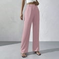 thumbnail image 6 of Women's Pants Women'S Suit Pants Elegant Solid Color High Hanging Wide Leg Pants Straight Leg Pants,Red Women's Casual Pants XXL, 6 of 8