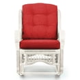 thumbnail image 5 of Malibu Handmade Natural Rattan Living Room Set of Round Coffee Table with glass and 2 Rocking Lounge Chairs with Red Cushions, White Color, 5 of 5