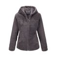 thumbnail image 1 of Abrigo de piel sintética Bellivera 1801A para mujer, color gris, talla XXL, 1 of 6