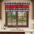 thumbnail image 6 of Valentine's Day Curtain Valances for Windows, Kitchen Valance Window Treatments Panel 2 Pack, Red Roses Floral Leaves Buffalo Plaid Rod Pocket Short Curtains for Bathroom Bedroom 42 x 12 Inch, 6 of 8
