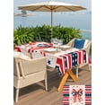 thumbnail image 5 of Outdoor Tablecloth with Umbrella Hole for Patio/Picnic/Party/Camping, Patriotic USA Flag Waterproof Table Cloth Rectangle Table Cover Washable, Memorial Day Ribbon Bow 4th of July (54"x 80"), 5 of 9