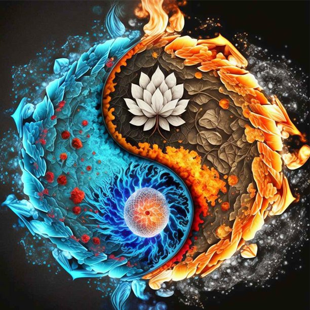(11CTACC-926 45x45 color) hilo algodón ecológico bordado 11CT 3 hebras impresión 45*45cm Diagrama Tai Chi Yin y Yang-Kit serie dibujos animados punto cruz fuego hielo