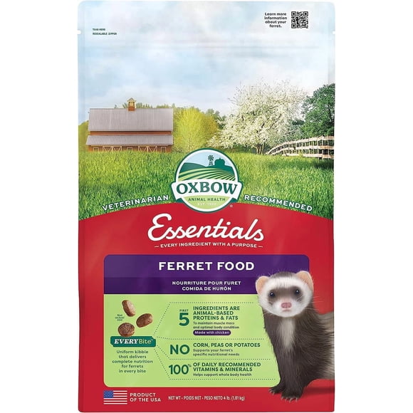 Oxbow Essentials Ferret Food 4lb Re-sealable Bag
