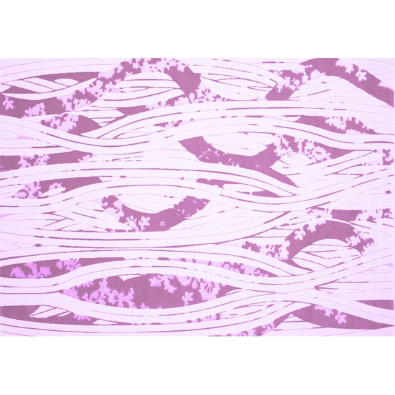 Ahgly Company Indoor Rectangle Abstract Purple Contemporary Area Rugs, 8' x 10'