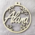 thumbnail image 2 of Personalized Christmas Snowflake Ball Custom Laser Cut Baubles Different Name Ornament Christmas Hanging Gift Tree Wooden Tags, 2 of 5