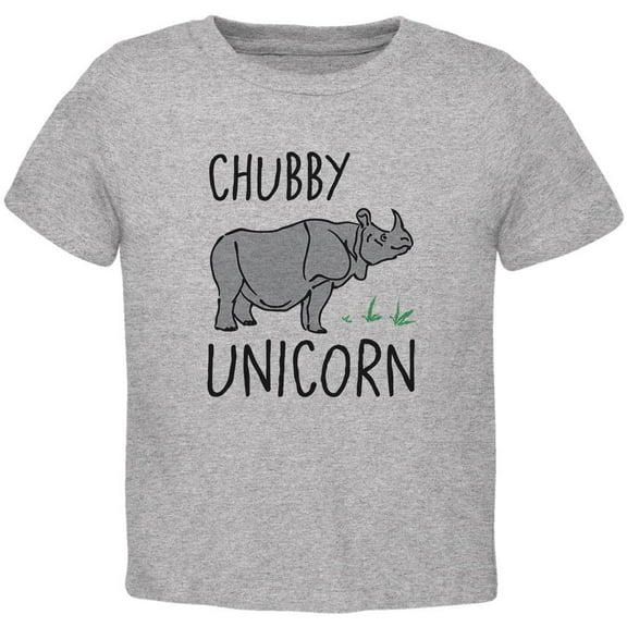 Rhino Chubby Unicorn Doodle Toddler T Shirt Heather 2T