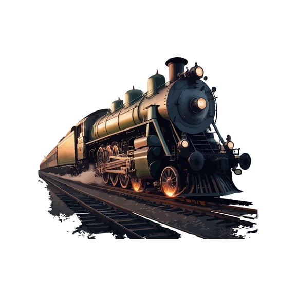 Vintage Steam Train Realistic Nostalgia Vehicle Wall Art Sticker Designs Vinyl Stickers For Home House Walls Rooms Windows Bedroom Decoration Size (28x28 inch)