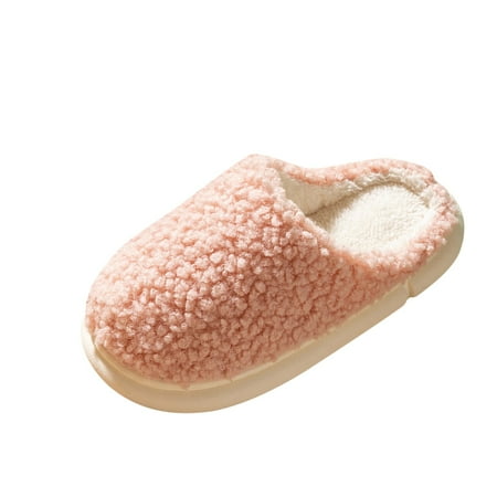 

Follure Girl women s casual shoes Women s Shoes Suede Plush Home Indoor Warm And Comfortable Cotton Slippers Pink 40-41