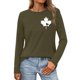 thumbnail image 1 of MHFRRA Camiseta de Manga Larga para Mujer con La Bandera del Día de Canadá y La Hoja de Arce Canadiense. Verde Militar, 1 of 3