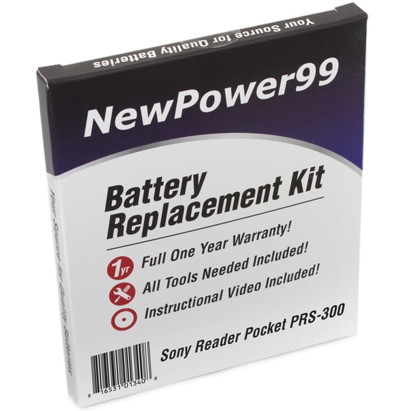 Sony Reader Pocket Edition PRS-300 Battery Replacement Kit with Tools, Video Instructions, Extended Life Battery and Full One Year Warranty