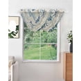 thumbnail image 2 of Waterfall Valances for Windows, Blue Beige Coastal Kitchen Sheer Valance Curtains, Summer Beach Starfish Coral Nautical Rustic Rod Pocket Swag Valances for Living Room Bedroom, 47.2"x38.5", 2 Panel, 2 of 8