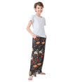 thumbnail image 3 of FORMRS Boys Pajama Pants with Pockets Size 11-12Y Kids Lounge Sleep Bottoms, Black Floral Pattern, 3 of 8
