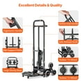 thumbnail image 6 of VEVOR Stair Climbing Cart, 460 lbs Capacity Stair Climber Hand Truck and Dolly, Heavy-Duty Folding Trolley Cart with Dual Handle, 6 Wheels & 2 Elastic Ropes for Home Office Shopping Moving Warehouse, 6 of 9