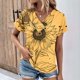 thumbnail image 1 of Fiudx Liquidación de Ofertas Flash Top de Primavera/Verano de Manga Corta Informal de Moda con Cuello En V para Mujer, 1 of 4