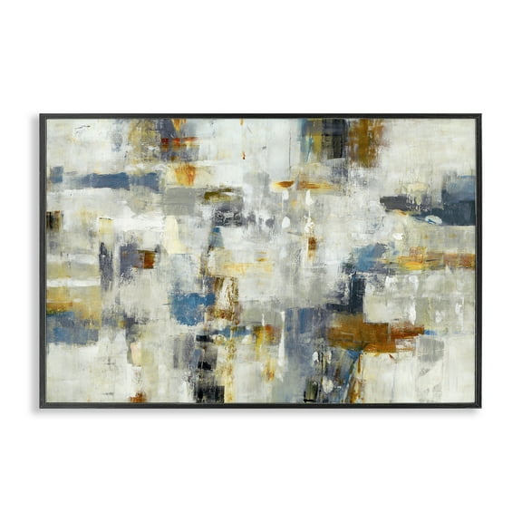 Stupell Industries Energetic Abstract Strokes Abstract Painting Black Framed Art Print Wall Art, 18 x 12