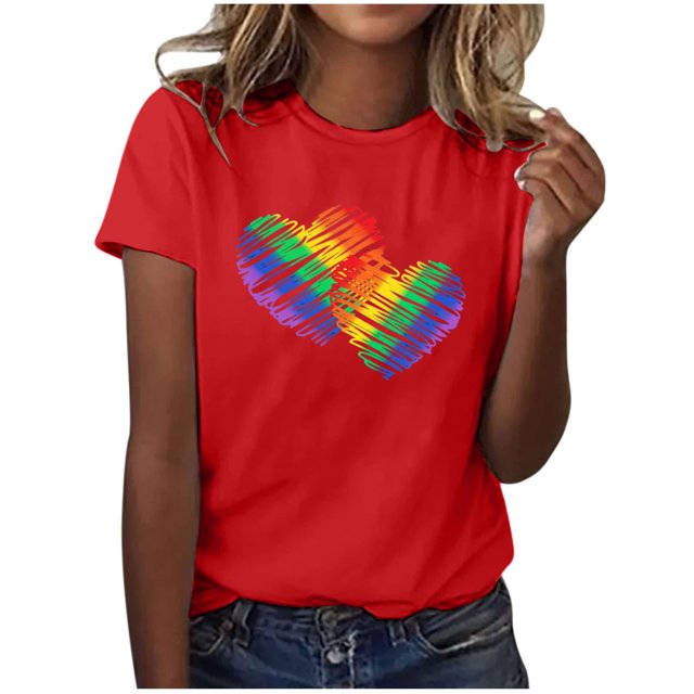 Blusas de Manga Corta para las Mujeres Divertida Impresión Cuello Redondo Camiseta Vintage, Blusas de Primavera para las Mujeres