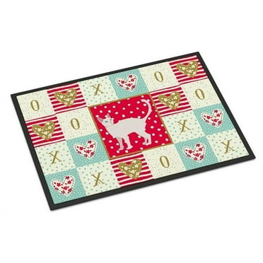 Carolines Treasures Khao Manee #2 Cat Love Indoor or Outdoor Mat 18x27 doormats, Multicolor