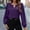 Purple, variant on Blmnix V-Neck Womens Plus Size Blouses Purple Long Sleeve Satin Work Tops for Women Clothing