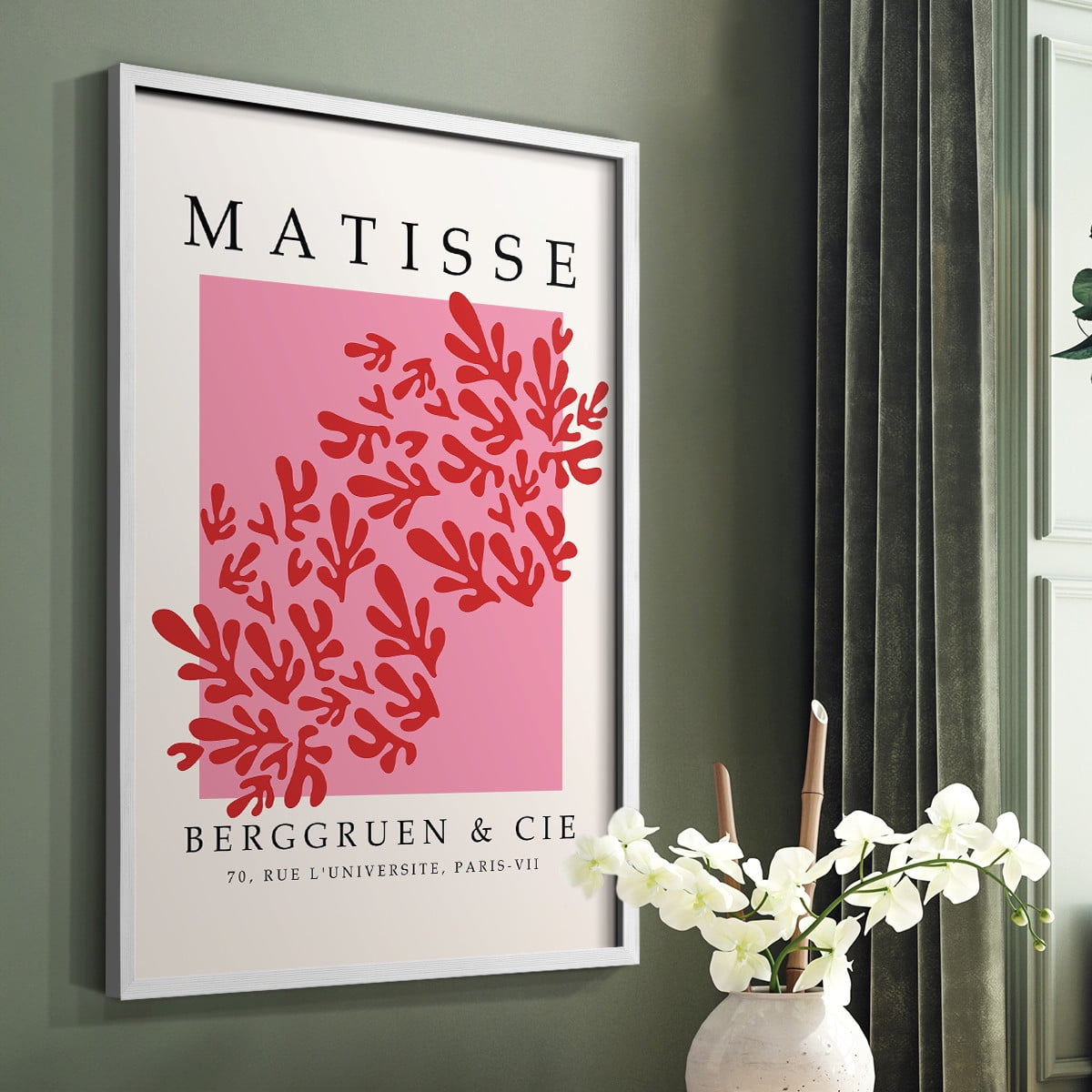Matisse CCCXXII in White Solid Wood 8 x 10 Framed Print