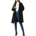 thumbnail image 2 of INSPIRE CHIC Button Down Coats for Women's Stand Collar Long Sleeve Belt Winter Long Coat, 2 of 6