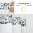 thumbnail image 5 of Marine Life No Hook Shower Curtain with Snap in Liner Watercolor Blue Beige Starfish Shell Leaves Ombre Waterproof Bathroom Shower Curtain with See Through Top Window for Bathtub 72" x 72", 5 of 9