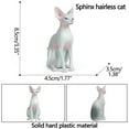 thumbnail image 3 of Grey Lifelike Gray Sphynx Cat Figurine Solid Plastic Animal Model Kids Pretend Play Educational Toy, 3 of 7