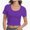 Purple, variant on Women's Casual Short Sleeve Scoop Neck Fitted Workout Basic Crop Top Teen T-shirts