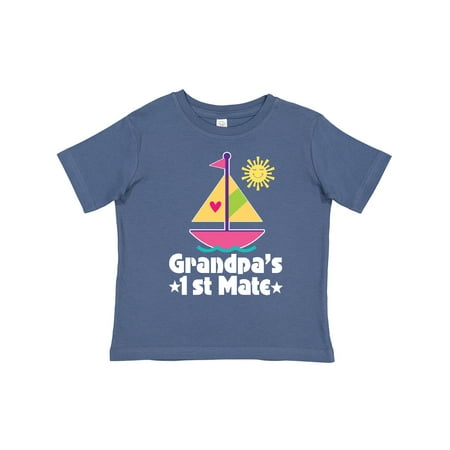 

Inktastic Grandpas First Mate Girls Pink Sailboat Gift Toddler Toddler Girl T-Shirt