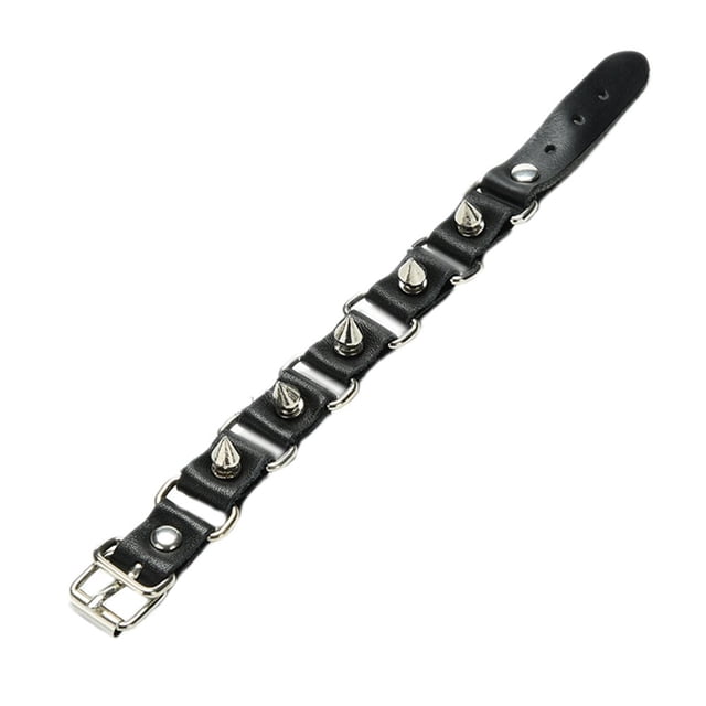1 X Gothic Metal Cone Stud Spikes Rivet Leather Wristband Bangle Cuff Bracelet
