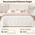 thumbnail image 5 of Frostbloom Full Size Boucle Upholstered Platform Bed Frame with Wingback Headboard, Beige, 5 of 10
