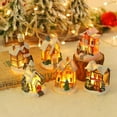Pretty Comy Christmas Village Houses with LED Light Mini Resin Houses
