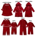 thumbnail image 2 of Pijama con botones de terciopelo rojo a juego para la familia de Navidad, camisón para niños y niñas, ropa de dormir con volantes para niños, pijamas de Navidad, 2 of 4