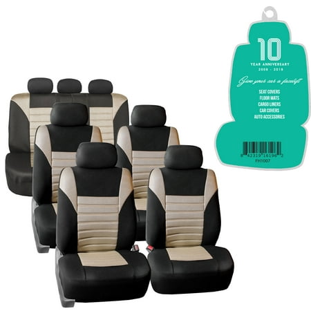 3 Row 7 Seaters SUV Seat Covers for Auto 3D Mesh Beige Black Free Gift Air