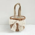 thumbnail image 1 of Handbag String Bags Girls Basket Tote Lace Bowknot Hand Bags Handmade Beach Rattan Bucket Bag, 1 of 7