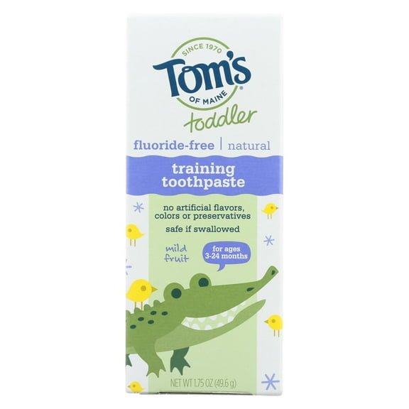 Tom's of Maine Toothpaste - Toddler Training - Natural - Fluoride Free - Mild Fruit - 1.75 oz - Case of 6