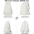 thumbnail image 4 of School Backpack for Women Men,Waterproof Bookbag for College Students Small Cute Backpacks for Fits 15.6Inch Notebook White, 4 of 8