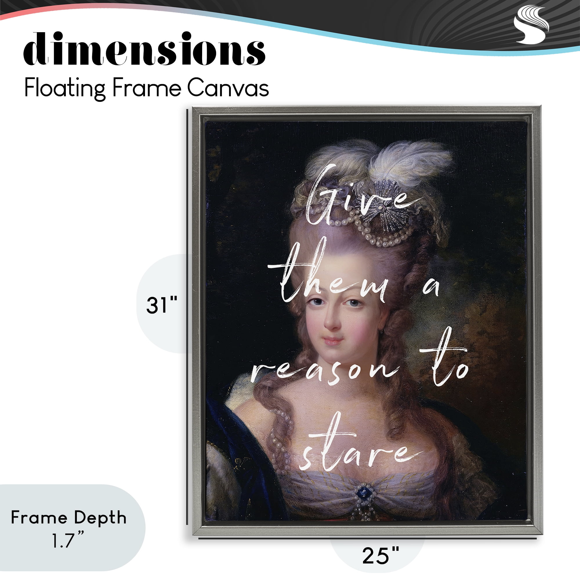 Stupell Industries Give Them A Reason To Stare Gray Framed Floater Canvas Wall Art, design by Tina LeCour