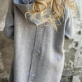 thumbnail image 5 of Casual Single Breasted Hooded Jacket, Single Breasted Jacket Women, Lapel Single Breasted with Snaps, 5 of 6