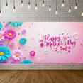 thumbnail image 3 of Decorative Design Happy Mother's Day Pink Floral Banner Spring Theme Lightweight Material for Mother's Day Celebration Home Decoration Photo Shoot, 3 of 9