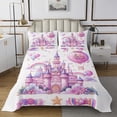 thumbnail image 1 of Erosebridal Dreamy Castle Coverlet Set Twin, Fairy Princess Bedding Set, Flower Bowknot Decor 2pcs, 1 of 5