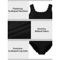 thumbnail image 3 of Asoul Plus Size Ribbed Swimsuit for Womens One Piece Scalloped Swimwear Tummy Control Bathing Suits, 3 of 7
