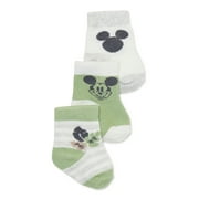 Mickey Mouse Baby Unisex Socks, 3-Pack, Sizes 0-12M