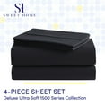 thumbnail image 2 of Sweet Home Collection 1500 Series 4 Piece Ultra Soft Microfiber Sheet Set, Twin Extra Long, Black, 2 of 5